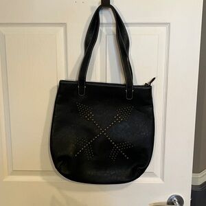 Black Studded Tote Bag